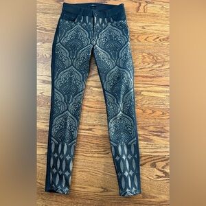 Seven Black and Gold Patterned Pants
